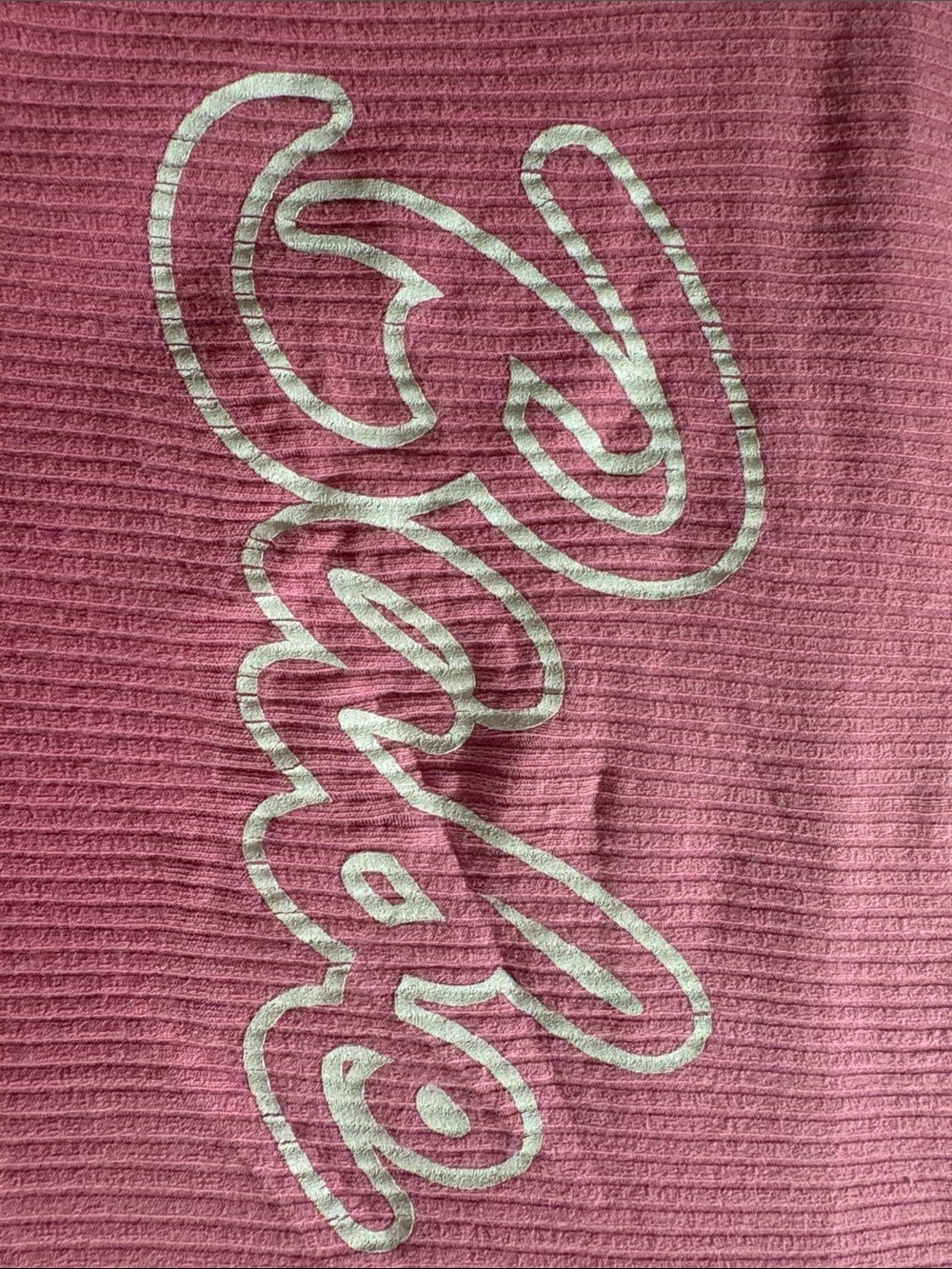 Pink 'Babe' Ribbed Crop Top - Picture 3 of 4